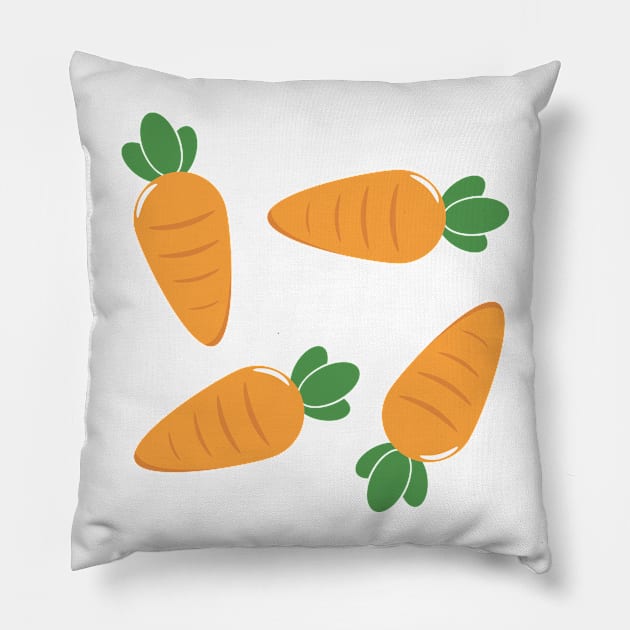 Cute Carrots - carrot lovers gift Pillow by Ebhar