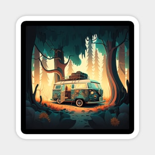Camping Adventure in the Forest Magnet