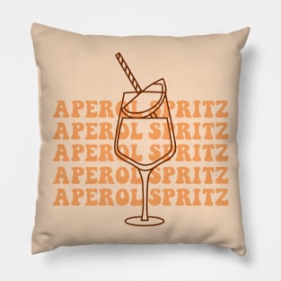 Aperol Spritz 60s Retro Vintage Groovy Summer Cocktail Drink Pillow