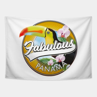 Fabulous Panama retro logo Tapestry