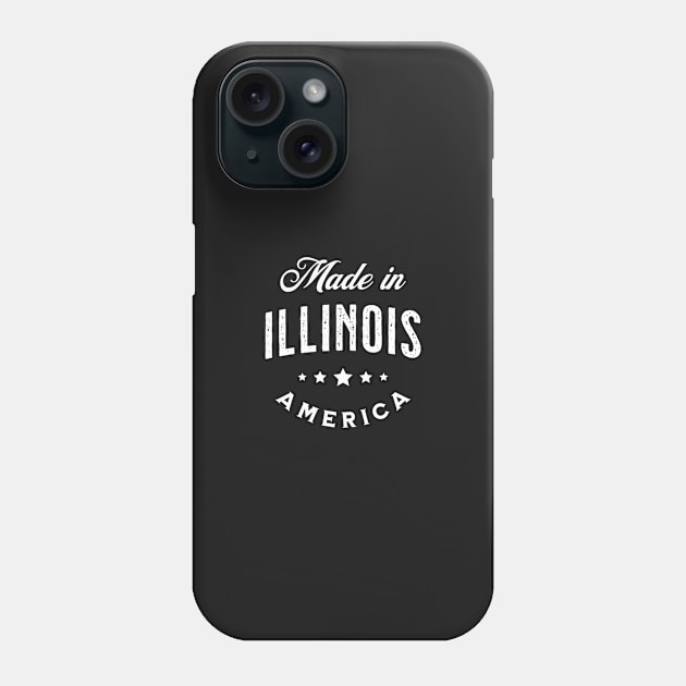 Made In Illinois, USA - Vintage Logo Text Design Phone Case by VicEllisArt