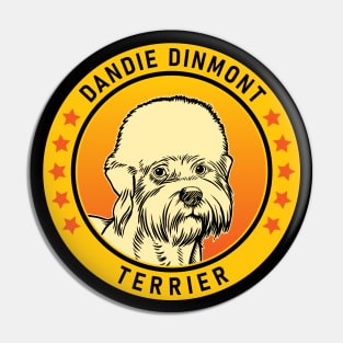 Dandie Dinmont Terrier Dog Portrait Pin