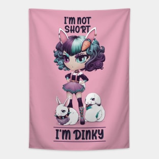 I'm Not Short, I'm Dinky - Cute Kawaii Chibi Bunny Girl Tapestry