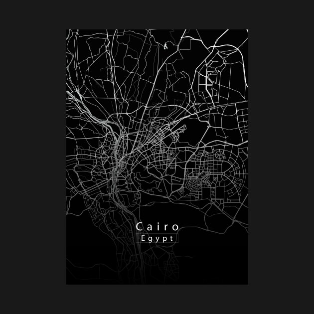 Cairo Egypt City Map dark by Robin-Niemczyk