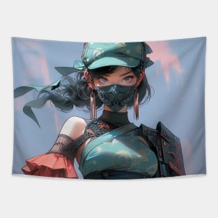 Trendy Kunoichi Girl Anime Tapestry