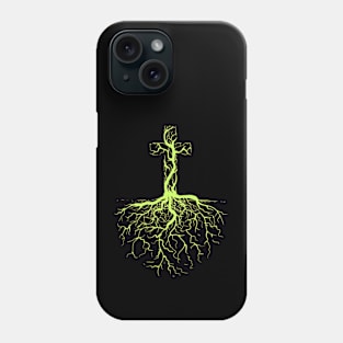 Cross, Rooted in Christ, Christian, Jesus Christ Phone Case