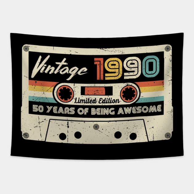 Vintage 1990 Made In 1990 30th Birthday 30 Years Old Gift Shirt Funny Birthday Gifts Tapestry by Kelley Clothing