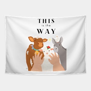 This is the Way - Nativity Animals Scene Tapestry