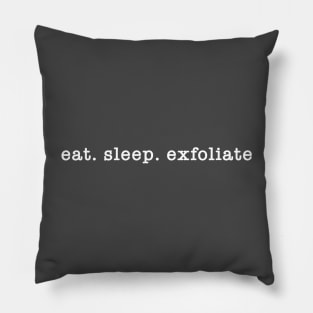 Eat. Sleep. Exfoliate. Pillow