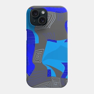 Mazipoodles Psychedelic Egyptian Collage Blue Gray Phone Case