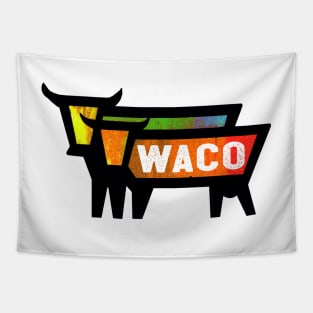 Waco Texas Travel Vintage Cows Bulls Tapestry