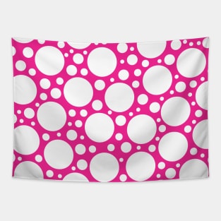 Polka Dots in Pink & White Tapestry