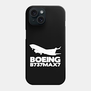 Boeing B737Max7 Silhouette Print (White) Phone Case