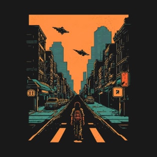 Lost in City Pixel Art T-Shirt