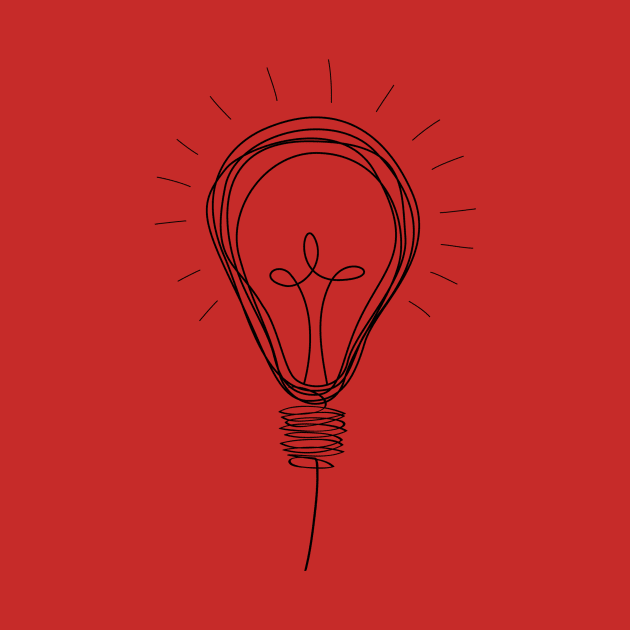 Idea | Lamp Light Bulb Sketch T-Shirt by KarabasClothing