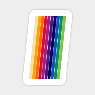 retro rainbow stripes Magnet