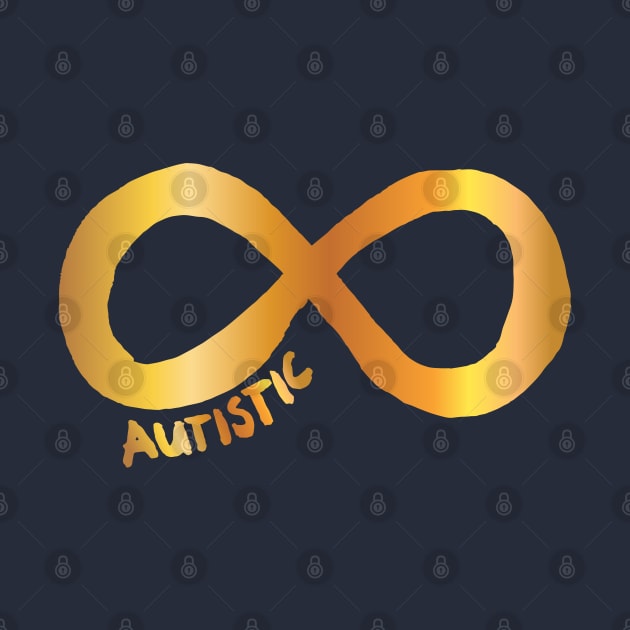 Autistic infinity symbol in gold by Petra Vitez