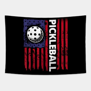 Pickleball American Flag Funny Pickleball Lover Vintage Tapestry