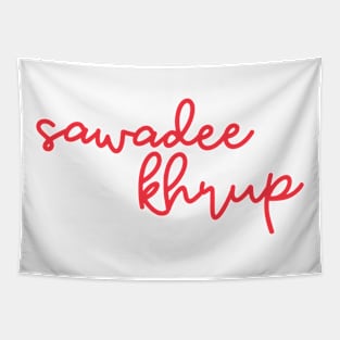 sawadee khrup - Thai red - Flag color Tapestry