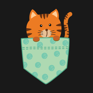 Pocket Funny cat T-Shirt