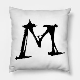 Dark and Gritty Letter M from the Alphabet Pillow