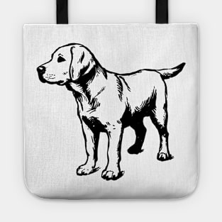 Stick figure sheltie dog in black ink Tote