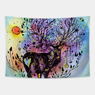 Cosmic Deer Tapestry