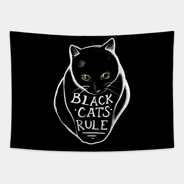 Black Cats Rule Tapestry by bubbsnugg