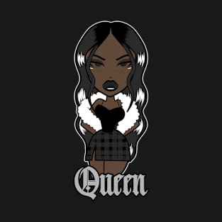 Queen Doll girl Dark Black T-Shirt