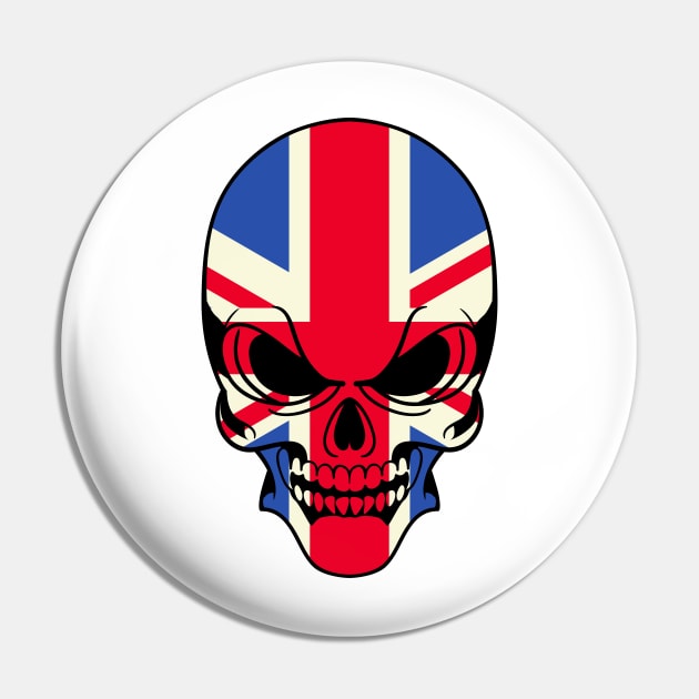 UK SKULL Pin by Mako Design 