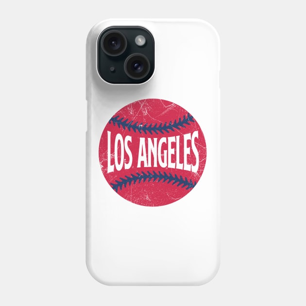 Los Angeles Retro Baseball - White Phone Case by KFig21