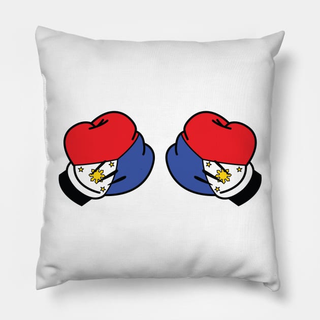 Mickey Filipino Flag Boxing Gloves by AiReal Apparel Pillow by airealapparel