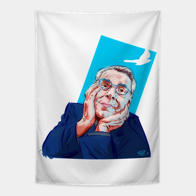 Milos Forman - An illustration by Paul Cemmick Tapestry by PLAYDIGITAL2020