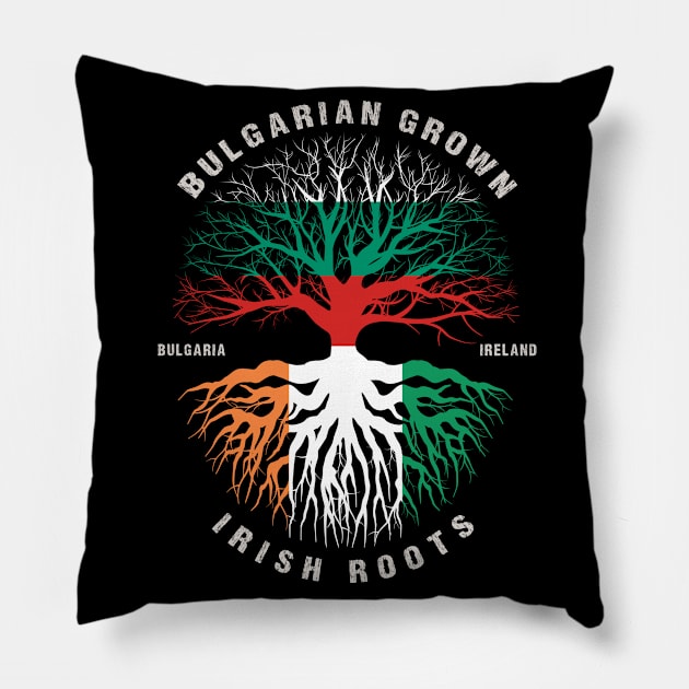 Bulgarian Grown Irish Roots Ireland Flag  - Patricks Day Pillow by heart teeshirt