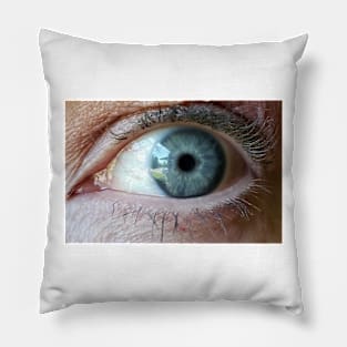 Close up blue eye Pillow