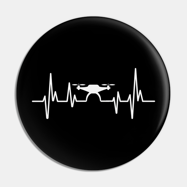 Herzschlag Drohne Piloten Frequenz Puls EKG Lustig Drone Pin
