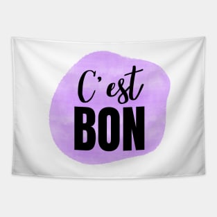 C'est Bon Purple French Phrase for It's Good Tapestry