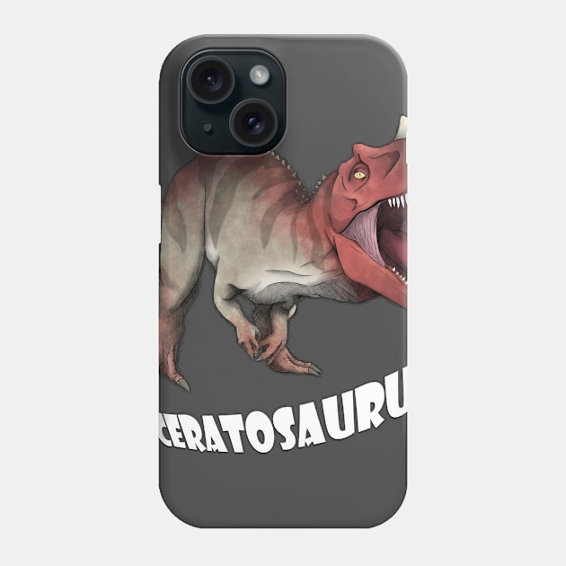 Ceratosaurus (with text) Phone Case by Stranger Attire