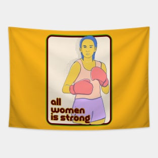 Boxing Woman Tapestry