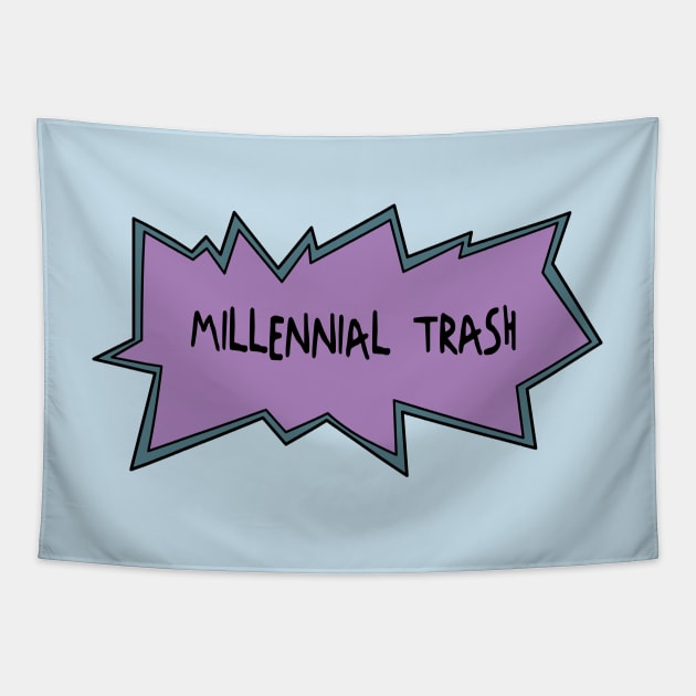 Millennial Trash Tapestry by tombromdotcom