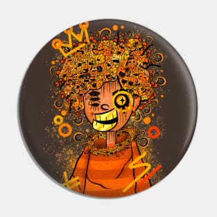 Hooman Orange Doodle Pin