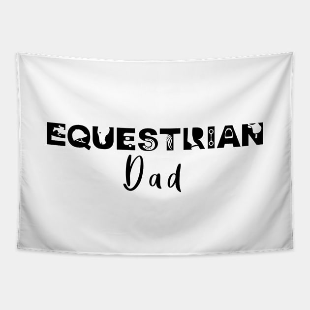 Equestrian Dad (Black) Tapestry by illucalliart