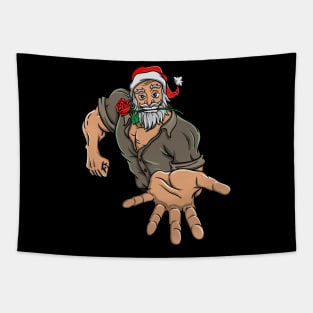 Topless Macho Santa Claus Christmas Funny Gift Tapestry