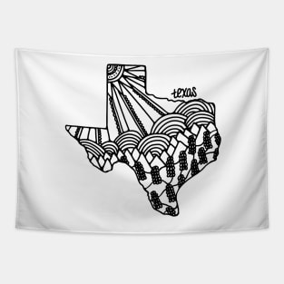 Texas Mandala Zentangle State Outline Tapestry