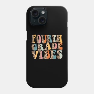 Funny Leopard Fourth Grade Vibes Retro Back To School Phone Case