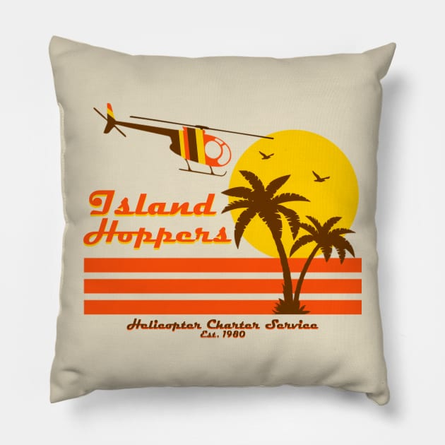 Island Hoppers - Helicopter Charter Services Pillow by LMW Art