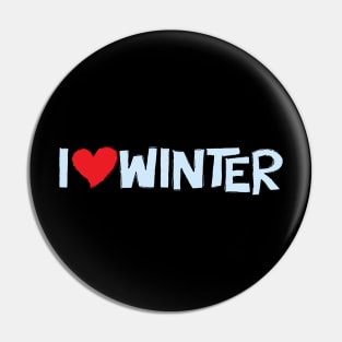 I Heart Winter Illustrated Text with a heart Pin