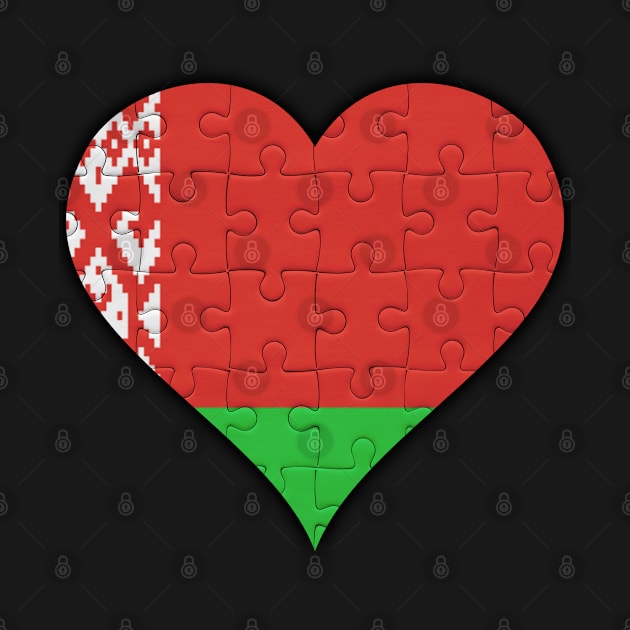 Belarusian Jigsaw Puzzle Heart Design - Gift for Belarusian With Belarus Roots by Country Flags