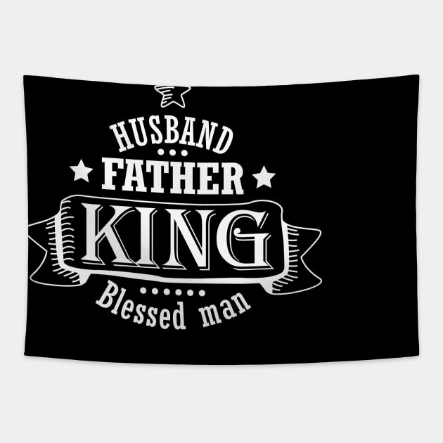 Husband Birthday Gift Father Gift Best Husband Blessed Man Fathers Day Gift Dad Cool  Design Tapestry by DimDom