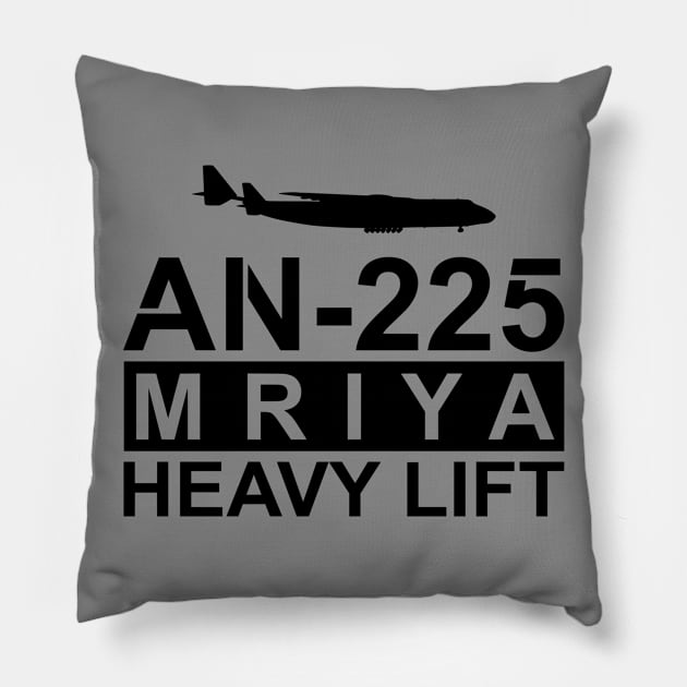 AN-225 Mriya (subdued) Pillow by TCP